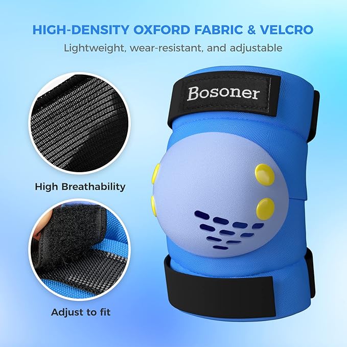 BOSONER Kids/Youth Knee Pad Elbow Pads for Roller Skates Cycling BMX Bike Skateboard Inline Rollerblading, Skating Skatings Scooter Riding Sports