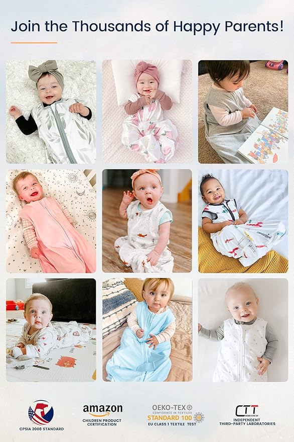 TotAha Sleep Sack 3 Pack, Breathable Sleep Bag for Infant Girl Boy, Wearable Blanket Baby Sleeping Sacks with 2-way Safe Zipper, 0.5 TOG