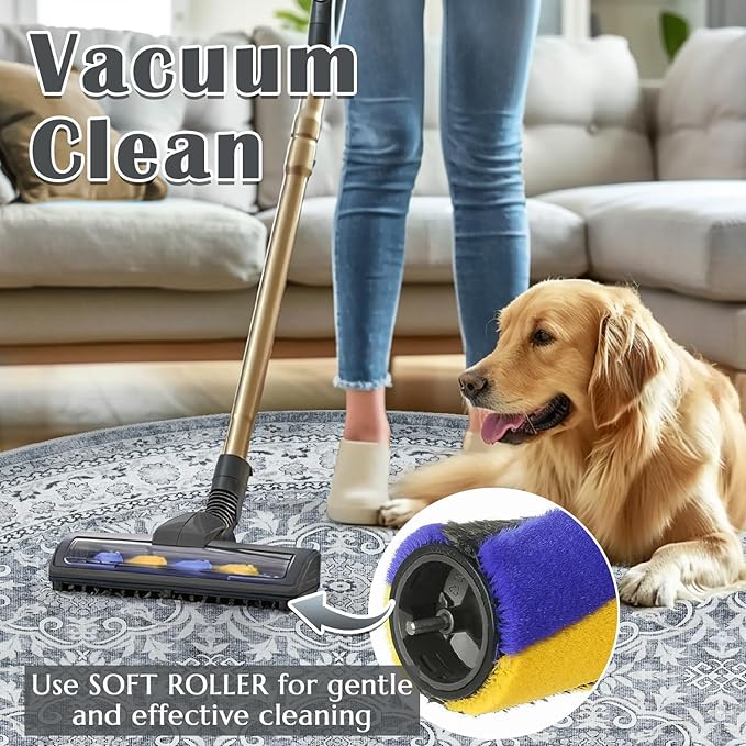 jinchan Round Rug 7ft Washable Circle Soft Rug - Low Pile Vintage 7'Round Indoor Grey Floral Print Stain Resistant Boho Carpet Ultra-Thin Non-Slip for Living Room Bedroom Dining Room Kitchen