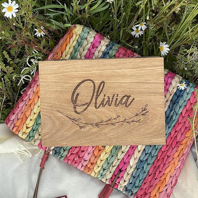Personalized wooden name box for memories, keepsake Christmas gift, present for Him, Her, Boyfriend, Girlfriend, Baby Boy, Baby Girl, Brother, Sister, Guy, Groomsmen, Bride Friend for Birthday