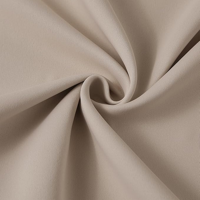 Pleated Blackout Curtain Drapes for Window 105" L - Triple Weave Vertical Energy Saving Solid Pinch Pleat Hook Room Divider Blackout Panels for Patio (72" Wide per Panel, 2 Panels, Khaki)