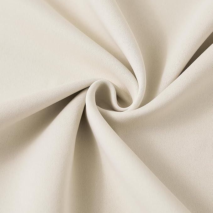 Cream Beige Room Darkening Privacy Curtains 84 Inches Long 72 Inch Wide Blackout Heavy Duty Curtains Patio Door Window Treatment Sound Reducing for Bedroom Living Room Home Office 72 x 84