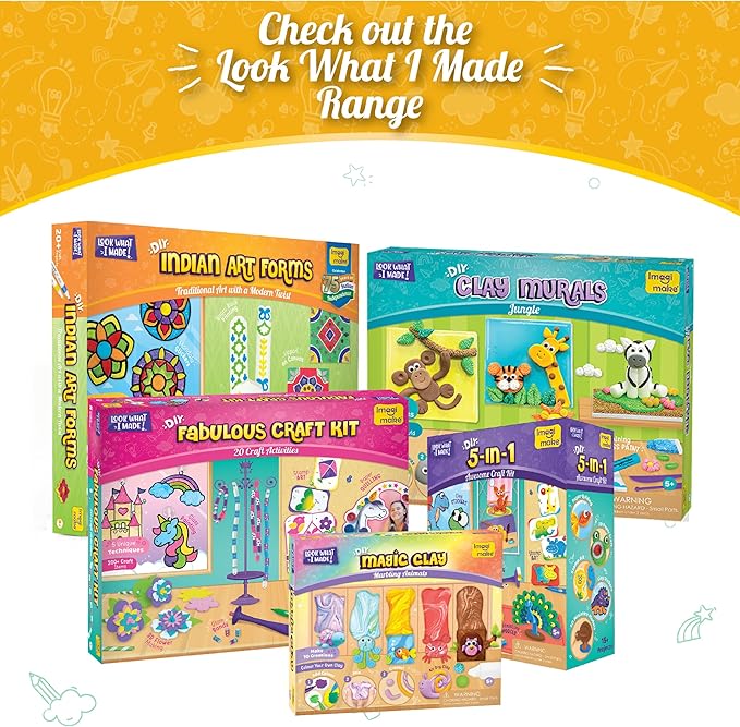 Imagimake Window Art Jungle Suncatcher Kit | Kids Crafts Supplies | Girls Toys Age 6-8 | Arts and Crafts for Kids Ages 8-12 | Creative Fun Craft Kit | Gifts for 5 Year Old Boys & Girls