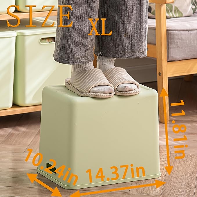 4 pack large plastic White storage bins Baskets, Toy Box Chest with Lids and Handle,Organizer Containers for Baby,Kids,snacks,Nursery,Shelves,Playroom, Bedroom,Office,Closet,home