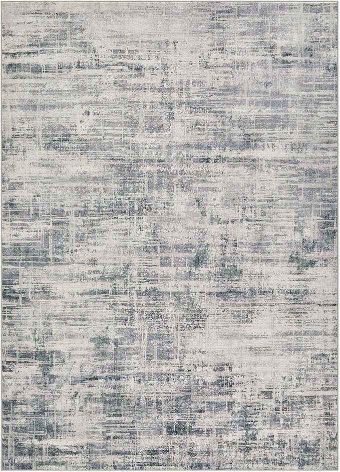 Area Rug for Living Room: 10x12 Washable Neutral Abstract Modern Soft Rugs Non Slip Indoor Floor Stain Resistant Large Carpet for Bedroom Dining Room Office Nursery - Gray