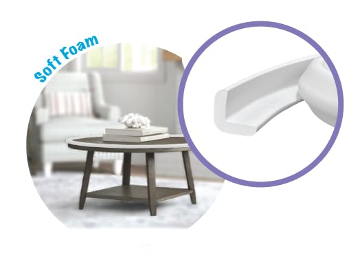 Kidkusion Baby Proof Edge Guards for Safety | Made in The USA | 28 Feet | Off White | Edge Protectors for Furniture, Tables, Fireplaces | Heavy Duty Tape Included