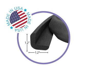 Kidkusion Baby Proof Edge Guards for Safety | Made in The USA | 6 Feet | Black | Edge Protectors for Furniture, Tables, Fireplaces | Heavy Duty Tape Included