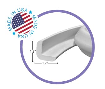 Kidkusion Baby Proof Edge Guards for Safety | Made in The USA | 32 Feet | Soft Gray | Edge Protectors for Furniture, Tables, Fireplaces | Heavy Duty Tape Included