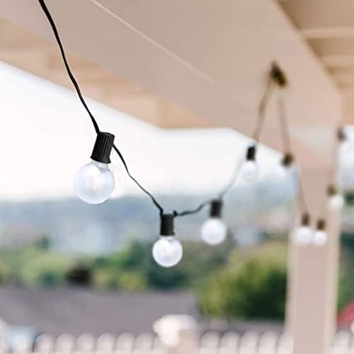 LED Outdoor String Lights 25Ft G40 Frosted White Globe Patio Lights Waterproof with 27 Shatterproof LED Bulbs, Hanging Outdoor Christmas Decorations Lights for Backyard Bistro Wedding Party Garden