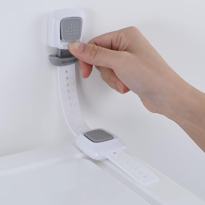 YEYA Upgraded No Drill Anti tip Furniture Wall Anchors Straps for Baby proofing with 3M Adhesive (4 Pack)