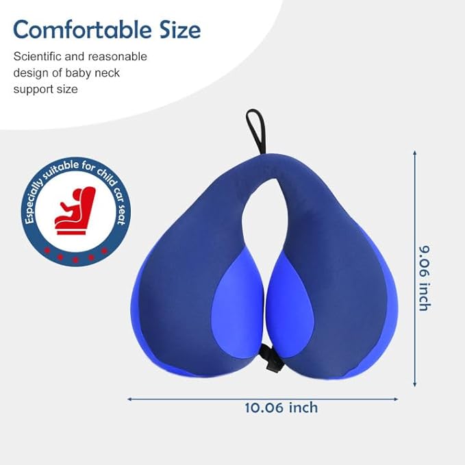 MOOB Kids Travel Pillow, Kids Head Neck & Chin Support U Shape Pillows, Travel Sleeping Essentials, Perfect for Car Airplane