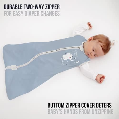 Baby Sleep Sack 1.0 TOG, Organic Cotton Baby Wearable Blanket with Two-Way Zipper, Swaddle Transition Baby Sleeping Bag, All-Season Sleep Sack for Newborn Infant Toddler Boy Girl, 6-12 Months, 1-Pack
