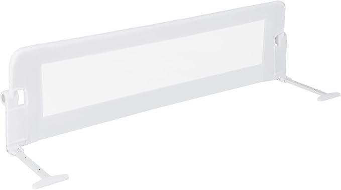 BABY JOY Bed Rails for Toddlers, Extra Long, Swing Down Safety Bed Guard for Convertible Crib, Folding Baby Bedrail for Kids Twin, Double, Full Size Queen & King Mattress (60-Inch, White)