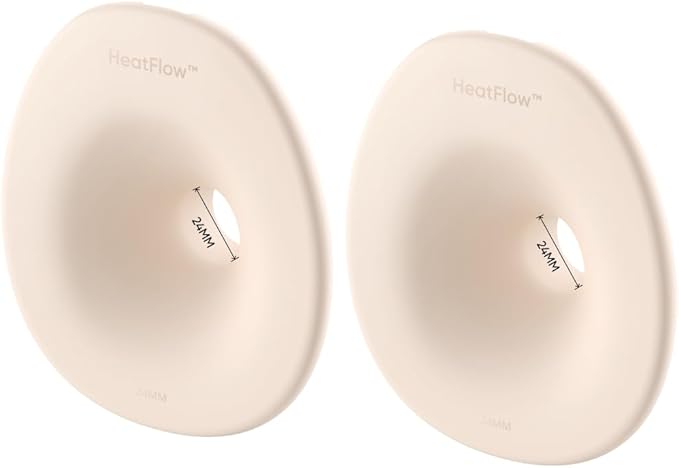 eufy Original 24mm Flange (2-Pack), Replacement Accessories for Wearable Breast Pump E20/S1/S1 Pro, HeatFlow™ Technology, Food-Grade Silicone, Durable, Comfortable, Ergonomic Fit