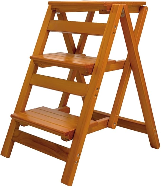 Wooden Step Stool for Adults/Folding stools Wood Step Ladder/Lightweight Step Stool/Folding Step Stool, Portable Ladder, Anti-Slip Ladder,high Chair,Step Chair