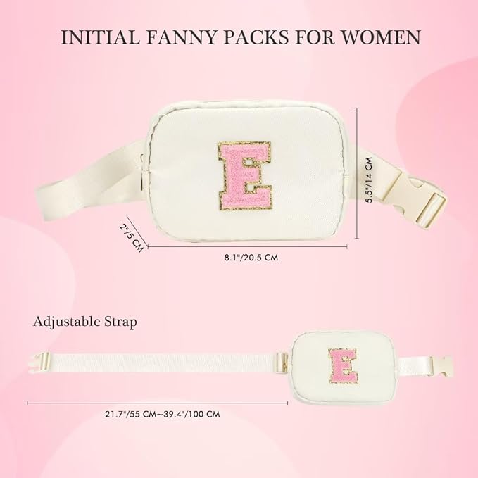 YOOLIFE Customized Gifts for Women, Gifts for Mom, Birthday Gifts for Mom from Daughter or Son, Mom Birthday Gifts, Beige Initial Crossbody Bag Belt Bag H