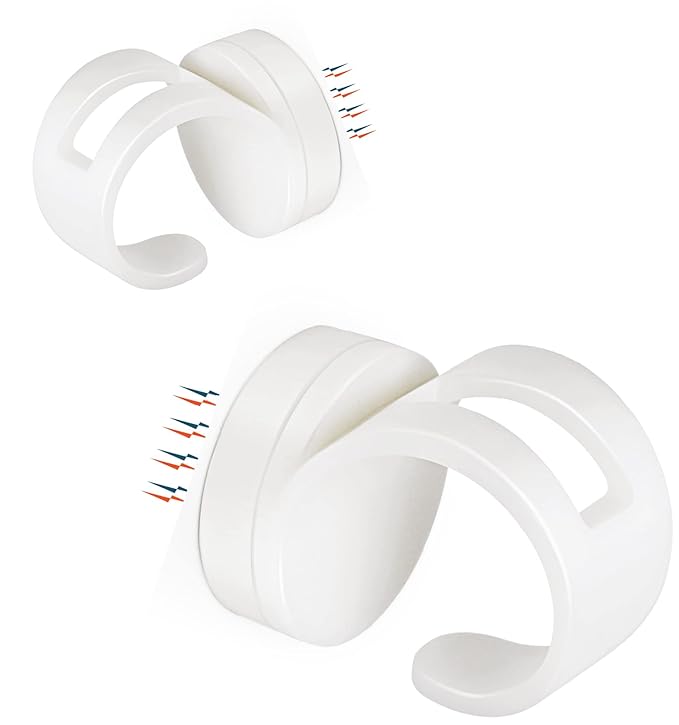 Ergonomic Magnetic Keys - RovingCove Universal Magnet Key for Cabinet Drawer Locks, Patented One-Handed Operation, Ivory White, 2 Ring Keys