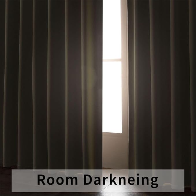 Joydeco Custom Blackout Curtains for Bedroom, 1 Panel Room Darkening Curtains & Drapes for Living Room Window Rod Pocket Back Tab (Custom Size,Light Beige)