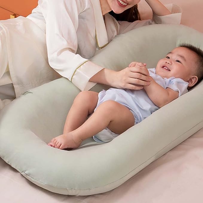 Baby Lounger Pillow, Infant Lounger for 0-24 Months, Soft Cotton and Portable Baby Lounger for Home (Green)