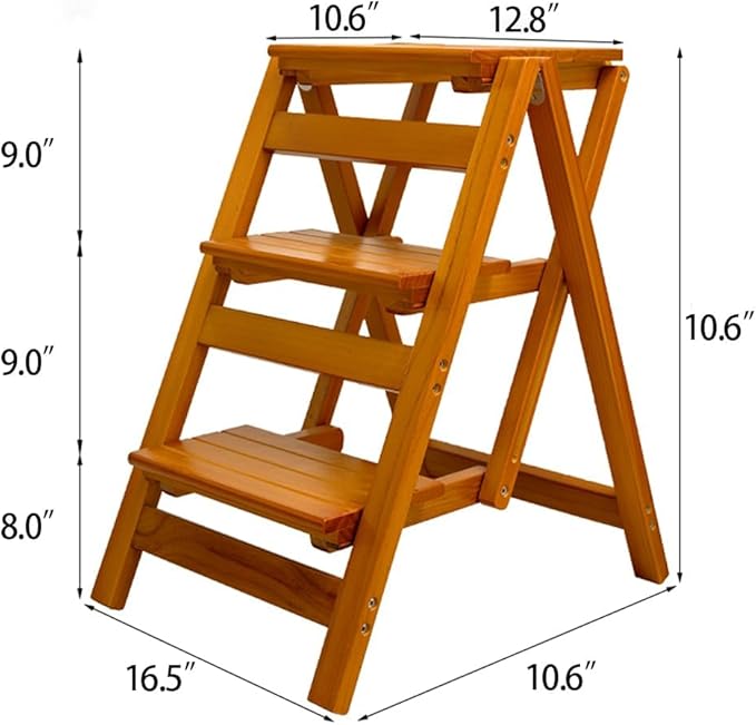 Wooden Step Stool for Adults/Folding stools Wood Step Ladder/Lightweight Step Stool/Folding Step Stool, Portable Ladder, Anti-Slip Ladder,high Chair,Step Chair
