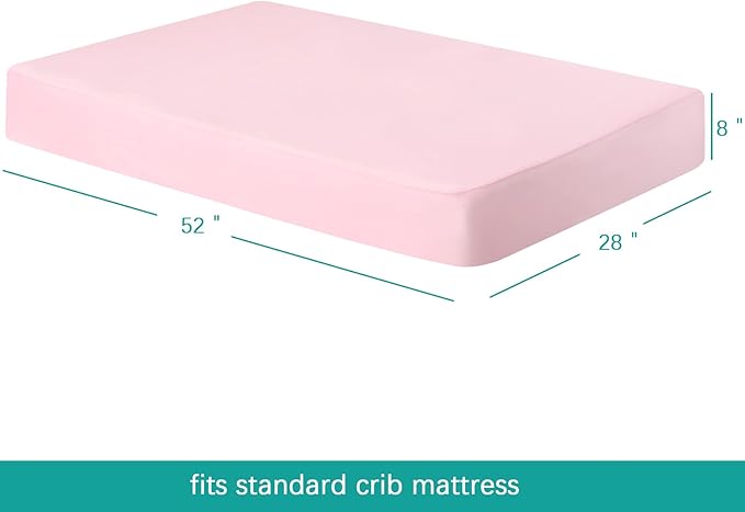 4-Pack Fitted Crib Sheets for Boys and Girls - Breathable, Soft Microfiber Baby Sheets in Dark Grey & Pink