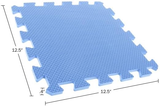Interlocking Floor Mats - 8-Piece Nontoxic Exercise Mat or Play Mat for Toddlers, Babies or Kids - Foam Padding for Home Gym by Stalwart (Multicolor)