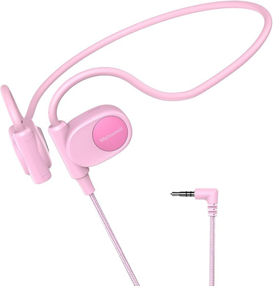 Kid Headphones for School, Air Conduction Open Ear Headphones, 3.5mm Jack Wired Cord, Ultra-Comfort, Ergonomic and Lightweight Design Perfect for School and Outdoor Activities-Pink