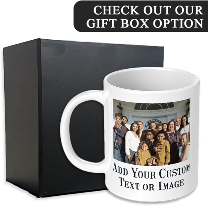 Personalized Coffee Mug, Custom Photo Text 11 Oz Ceramic Mug, Customized Picture Name Tea Cup, Unique Gift Idea, Taza Cafe Personalizadas Fotos, Cute Custom Gifts Mom Women Men, Father's Day, White