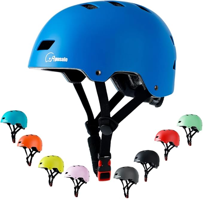 Bike Skateboard Helmet, Adjustable and Multi-Sport for Skate Scooter, 3 Sizes for Adult Youth Kids Toddler
