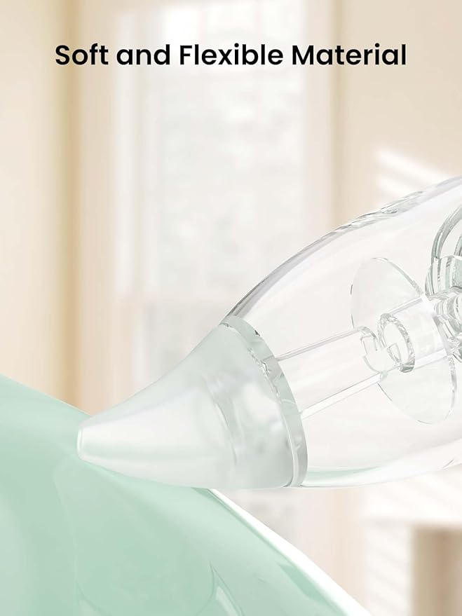 GROWNSY Nasal Aspirator for Baby with 2 Larger Suction Chambers and 6 Food-Grade Soft Silicone Tips, Blue