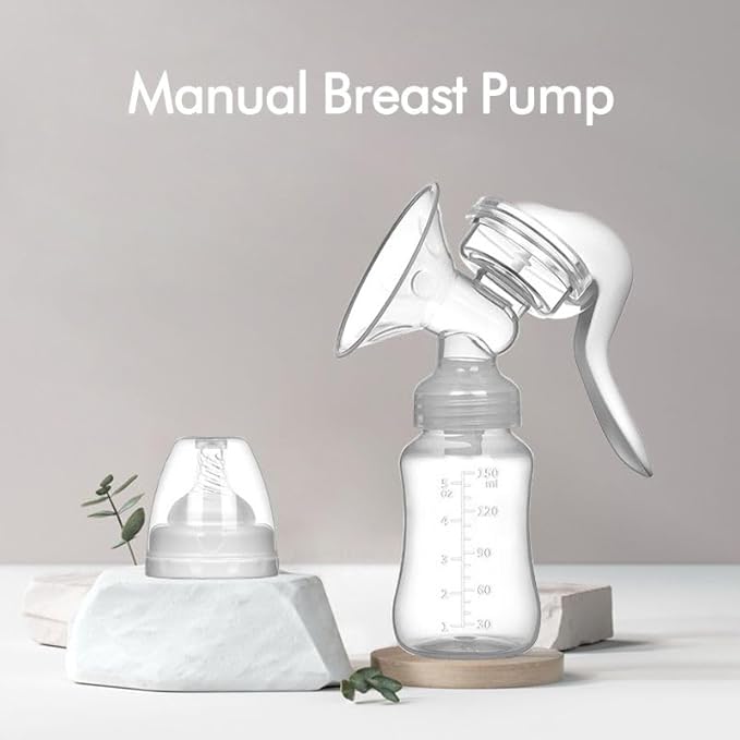 Handheld Manual Breast Pump – Portable & BPA-Free Milk Extractor for Breastfeeding Moms, Soft Silicone Suction, Quiet & Easy to Use