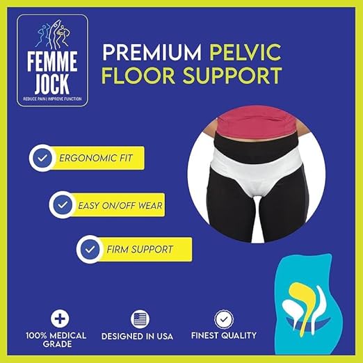 Women's Pelvic Support Belt - Uterus & Bladder Girdle | Postpartum Recovery, Pain Relief | High Waist White (Large)