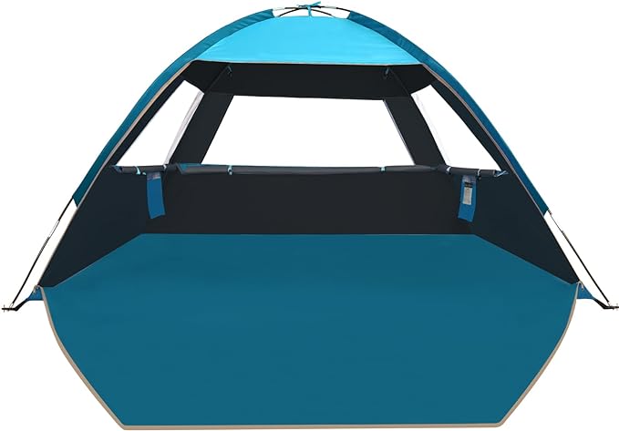 COMMOUDS Beach Tent Sun Shade for 3/4-5/6-7/8-10 Person, UPF 50+ Beach Sun Shelter Canopy Tent, Lightweight, Easy Set Up and Carry