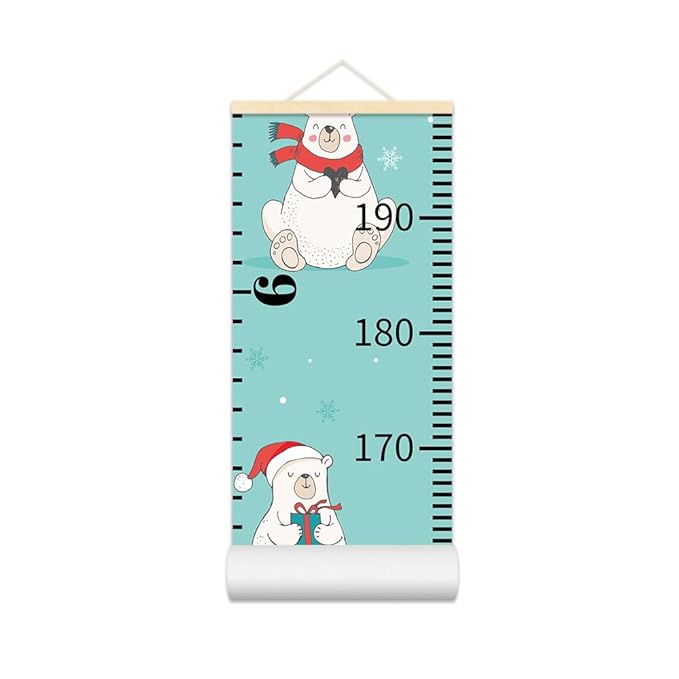 Baby Growth Chart for Wall - Height Chart for Kids Nursery Decor Wall Hanging Measurement Ruler Toddlers Kids Room Decor Play Room Essentials Birthday Christmas Gifts for Boys Girls 79"X7.9" (Bear)