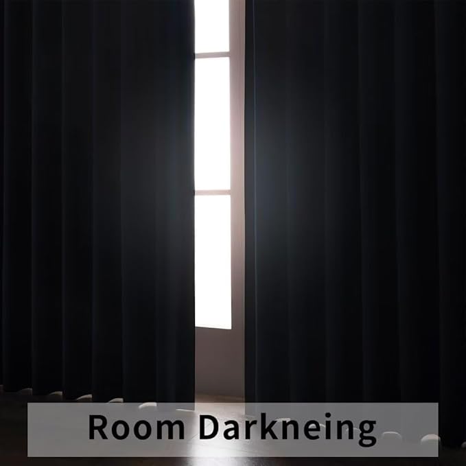 Joydeco Blackout Curtains 84 Inch Length 2 Panels Set, Black Out Curtains for Bedroom, Room Darkening Drapes for Living Room Window (W37 x L84 Inch, Navy Blue)