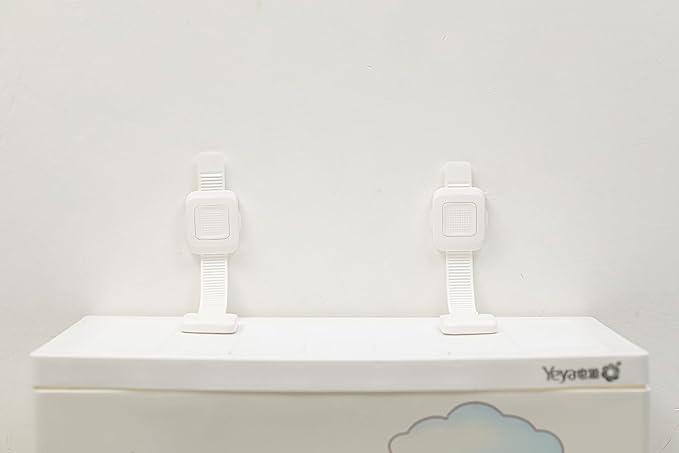 YEYA Upgraded No Drill Furniture Anchors for Baby Proofing, Anti-Tip Adjustable Straps, 4 Pack