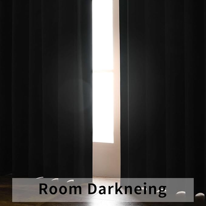 Joydeco 90 Inch Curtains for Bedroom, Blackout Curtains 90 Inches Long, Room Darkening Drapes for Living Room Window Rod Pocket Back Tab (W52 x L90 Inch, Khaki)