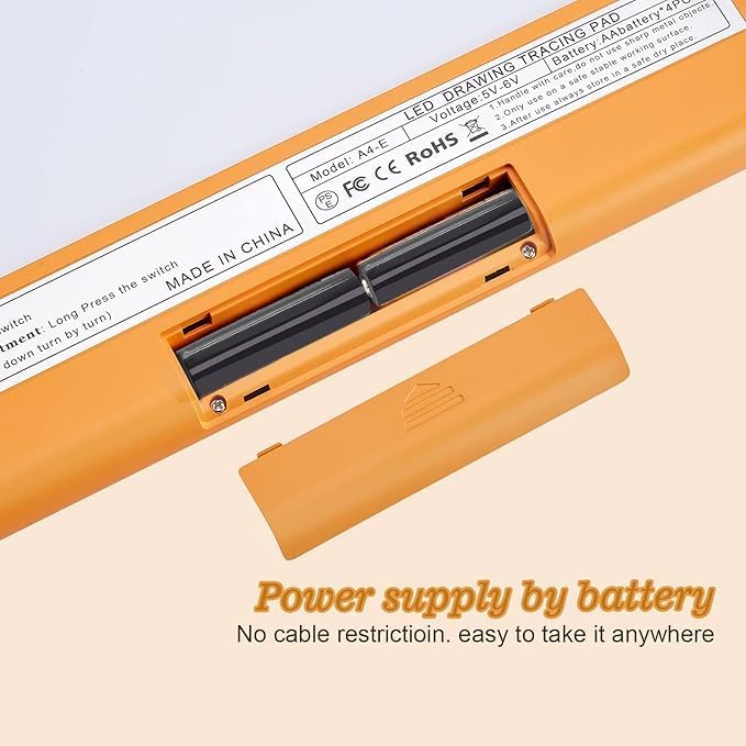 IMAGE Light Up Tracing Pad Orange Drawing Tablet Coloring Board for Kids Children Toy Gift for Girls Boy (Includes 10 Traceable Sheets and Two Clips)