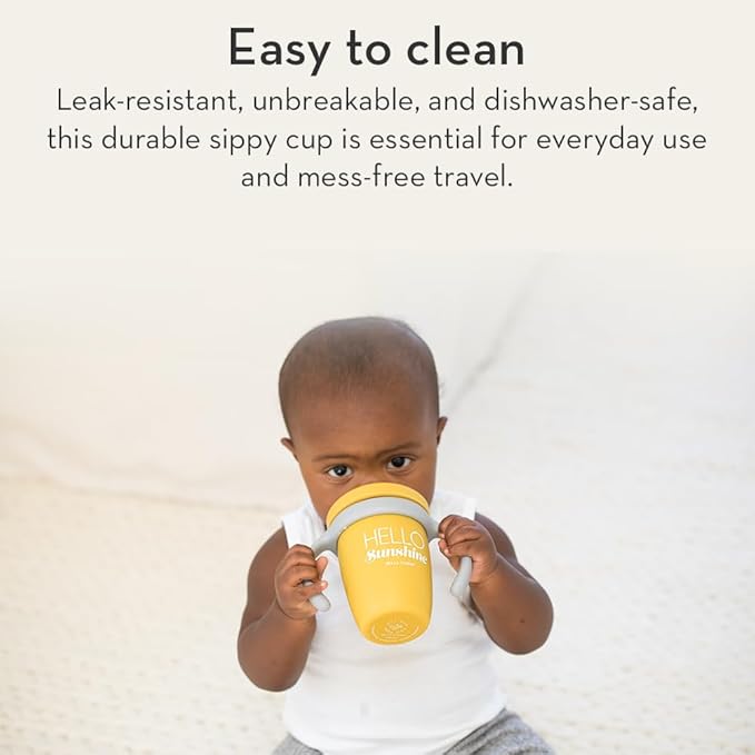 Bella Tunno Sippy Cup, Set of 2 Silicone Training Cups with Transition Handles for Infants, Toddlers & Kids, Babies 6-12 Months & Toddlers 1-3 Years, Boys & Girls, Cheers & The Man, 8 oz