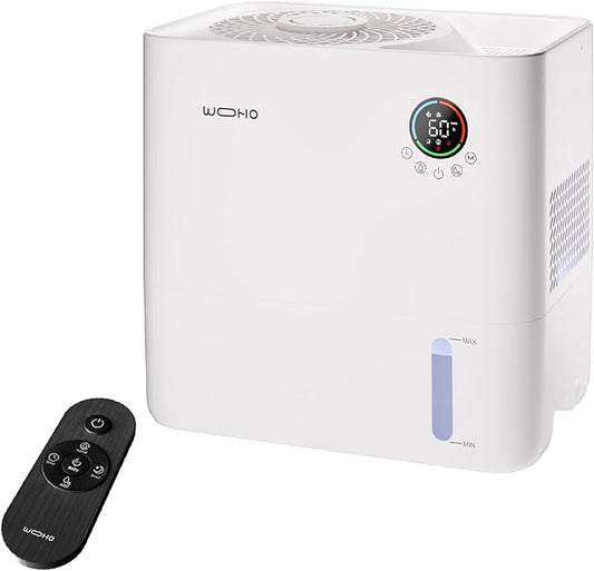 Evaporative Humidifier for Bedroom, 5L Quiet No Mist Humidifier With Aroma Diffuser, 14H Timer, Top-Fill, 5 Speed, No White Dust, Easy to Clean, for Baby, Nursery, Home & Office