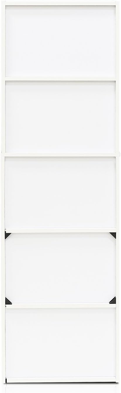 Furinno Luder Bookcase / Book / Storage , 5-Tier, White/Green