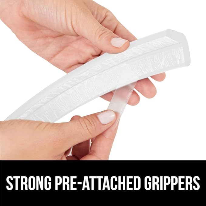 GORILLA GRIP Baby Proof Corners and Edges for Furniture, Kid Proofing Adhesive Table Corner Protectors, Heavy Duty Soft Rubber Foam Protection, Includes 8 Protective Safety Guards, 15 Feet, Off White