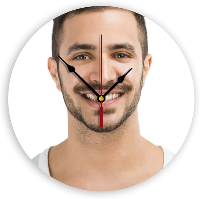 Generic Custom Clocks for Walls Personalized Clocks with Picture Silent Non Ticking Round Decoration for Kitchen Family Friends Gifts, 10inch-25cm