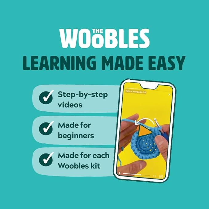 The Woobles Minecraft Crochet Kit – Beginner Crochet Kit for Adults & Kids, Easy Knitting Kit with Woobles Yarn, DIY Crafts, Crochet Animals, Minecraft Toys, Gift for Gamers & Crafters (Creeper)