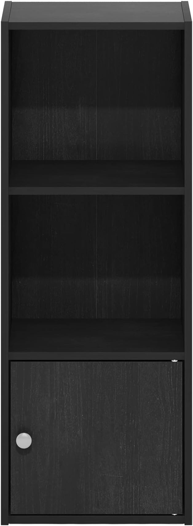 Furinno Luder Shelf Bookcase with 1 Door Storage Cabinet, Blackwood