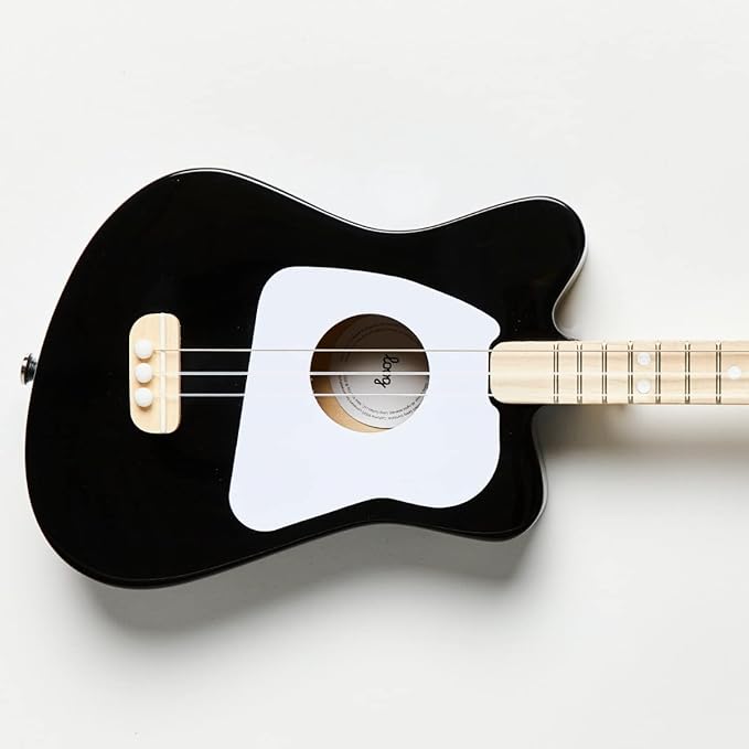 Loog Mini Acoustic kids Guitar for Beginners 3-strings Ages 3+ Learning app and lessons included Black
