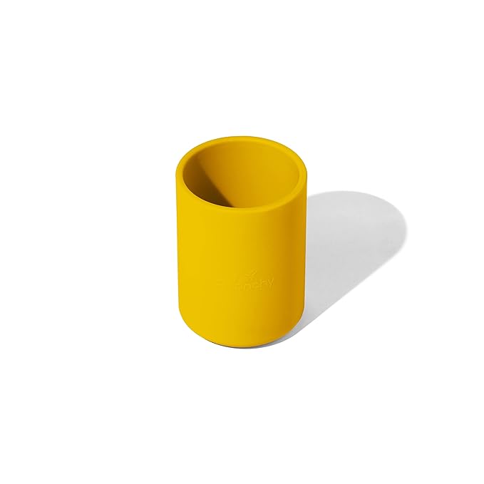 Avanchy Silicone Training Cup – 12 oz Open Cup for Toddlers and Infants – Ideal for Baby Led Weaning and Transitioning from Bottles, Yellow