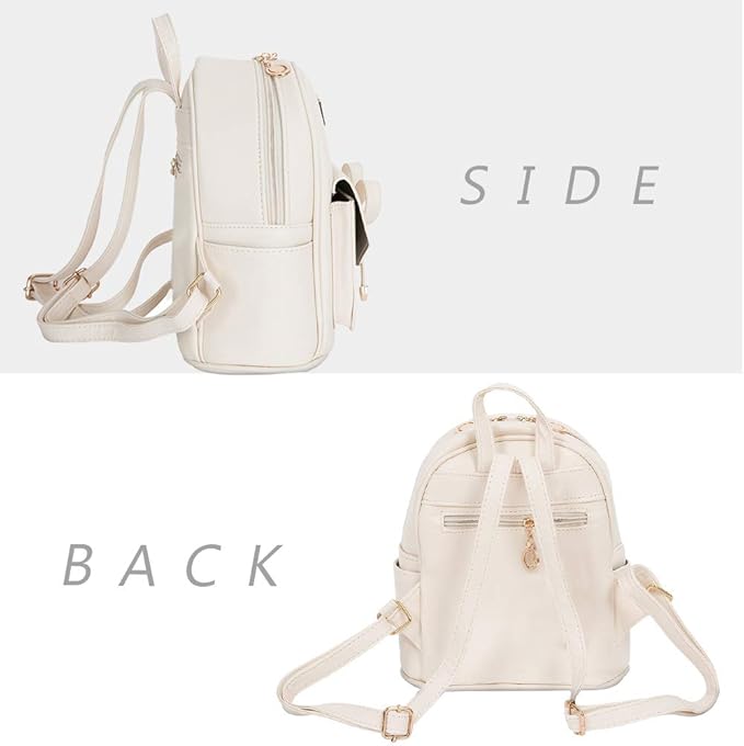 I IHAYNER Girls Bowknot Cute Leather Backpack Mini Backpack Purse for Women