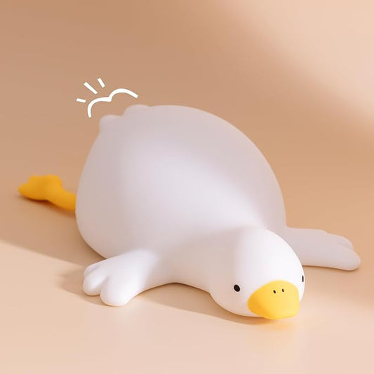 Goose Cute Night Light for Toddler,Kids,Baby, Lying Duck Nightlight Ambient LED Lamp for Bedside Sleeping Companion, Rechargeable Battery Powered, 30Min Auto-Off