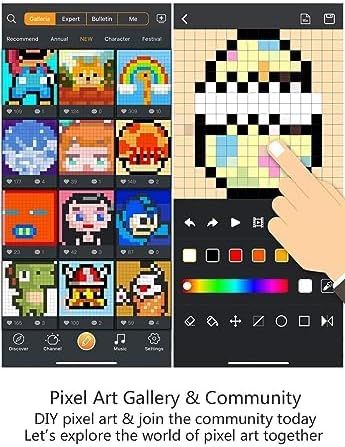 Divoom Ditoo Retro Pixel Art Game Bluetooth Speaker with 16X16 LED App Controlled Front Screen (Pink)